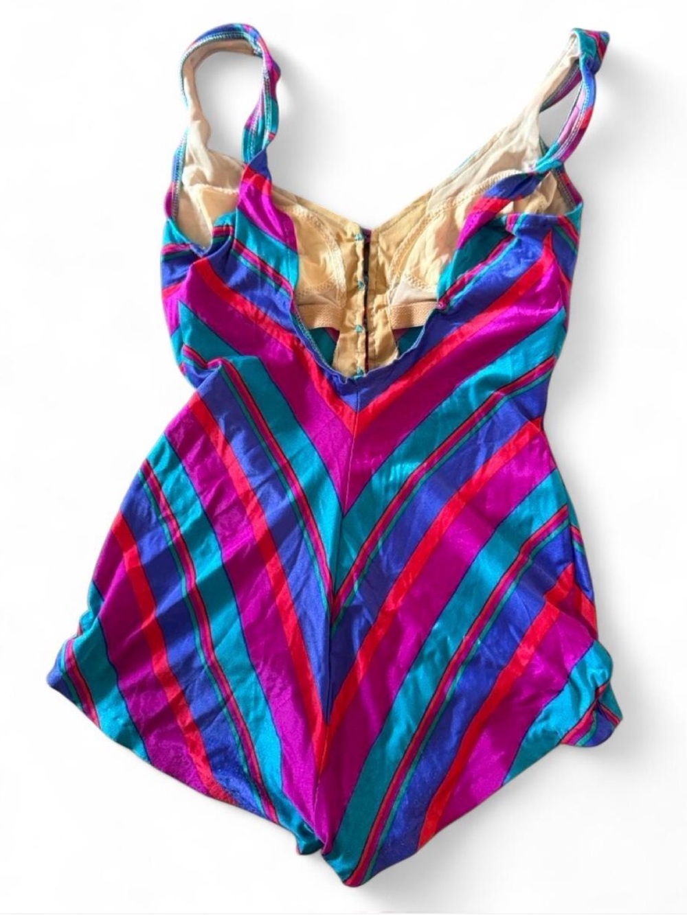 COLE of California 80s vintage womens striped bikini one piece - Picture 3 of 8
